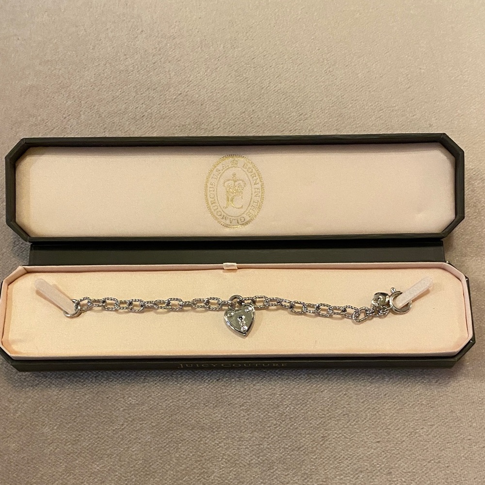 Juicy Couture Locket Heart Charm Chain Bracelet
